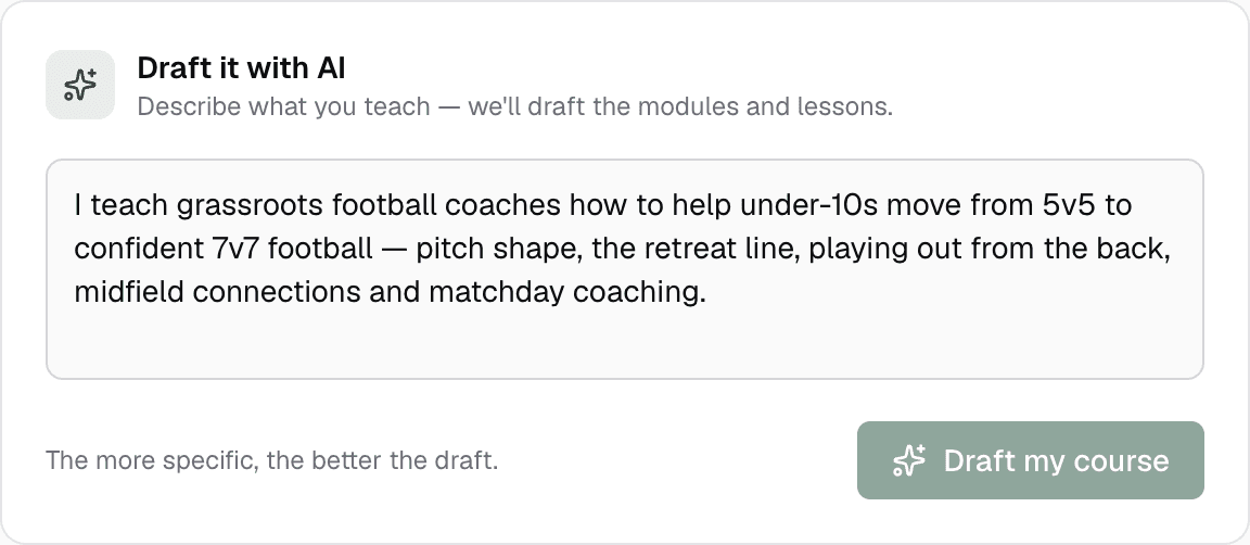 Describing a course to Knola in one paragraph