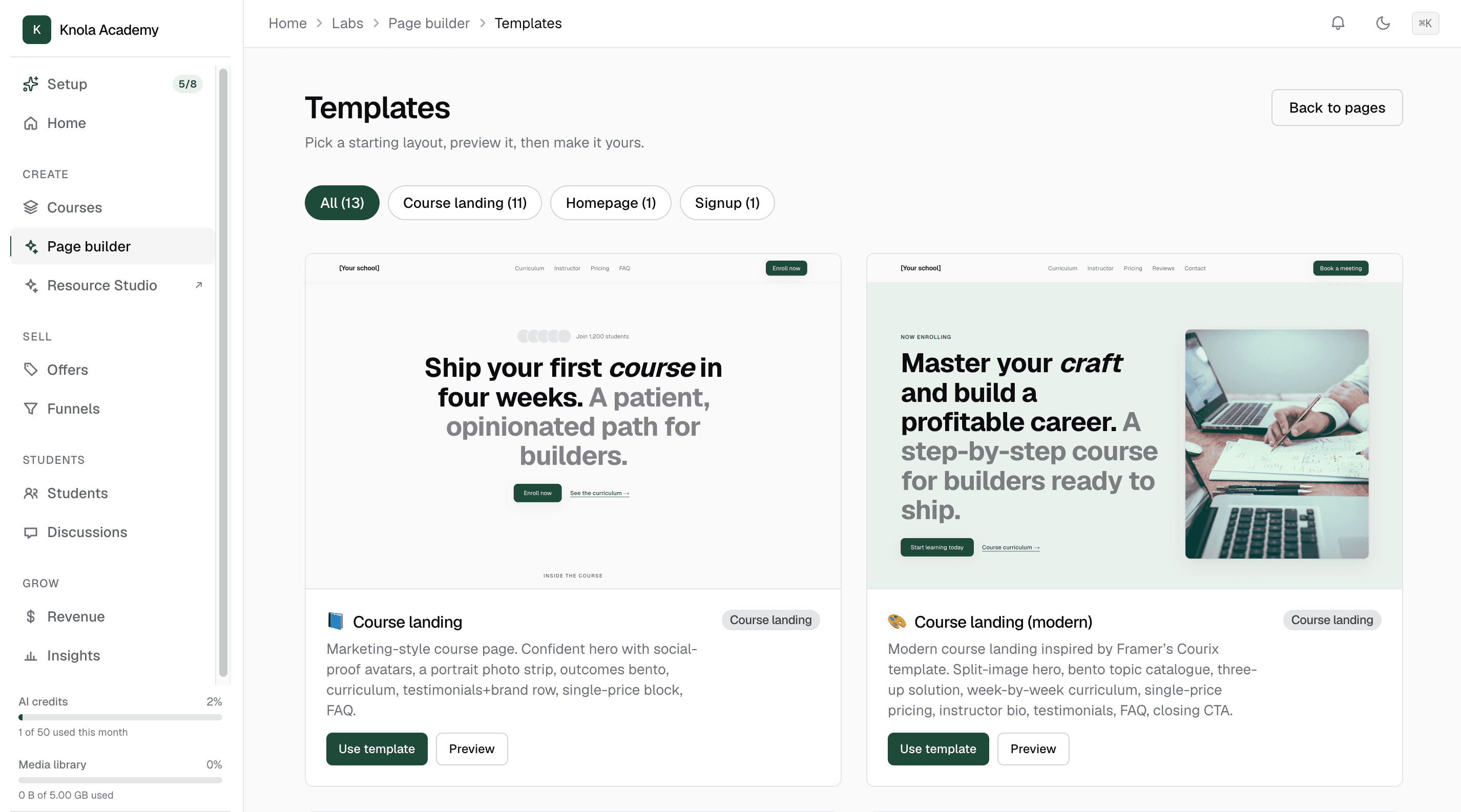 AI-generated sales page